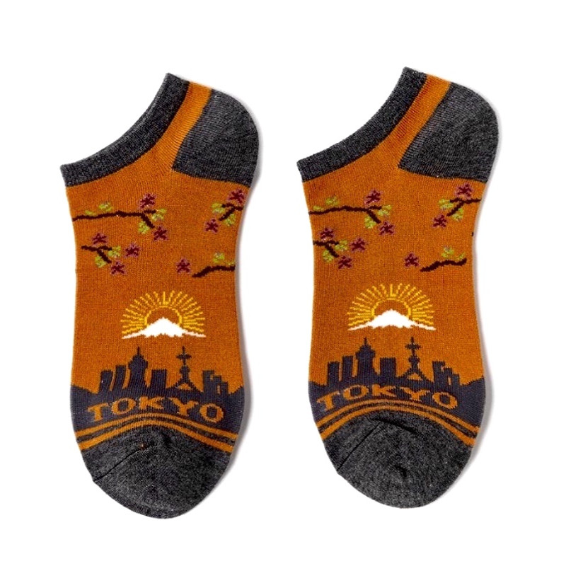 Men’s EU 39 - 43 Anti odor Bamboo Summer Ankle Socks Tokyo design Soft breathable Set of 4 Pairs